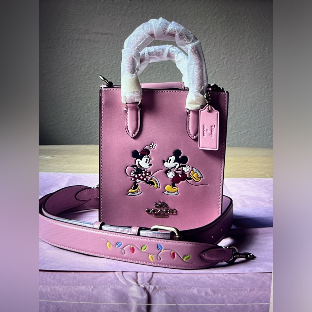 ⛸️❄️⛸️ DISNEY X COACH NORTH SOUTH MINI TOTE WITH ICE SKATE MOTIF ⛸️❄️⛸️ NWT ⛸️ - Picture 9 of 16